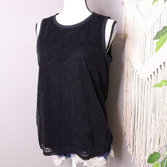 LOFT | Sleeveless Embroidered Lace Blouse - Picture 1 of 7